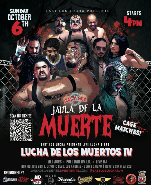 EASTLOS LUCHA -JAULA DE LA MUERTE (SUND OCT 6 4PM)